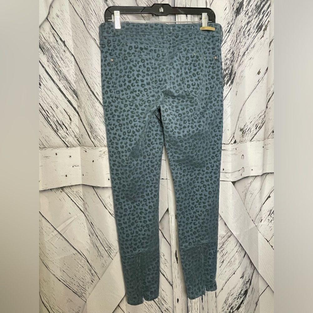 Anthropologie Pilcro Stet Flocked Velvet Leopard Print Jeans 28 - Picture 5 of 10